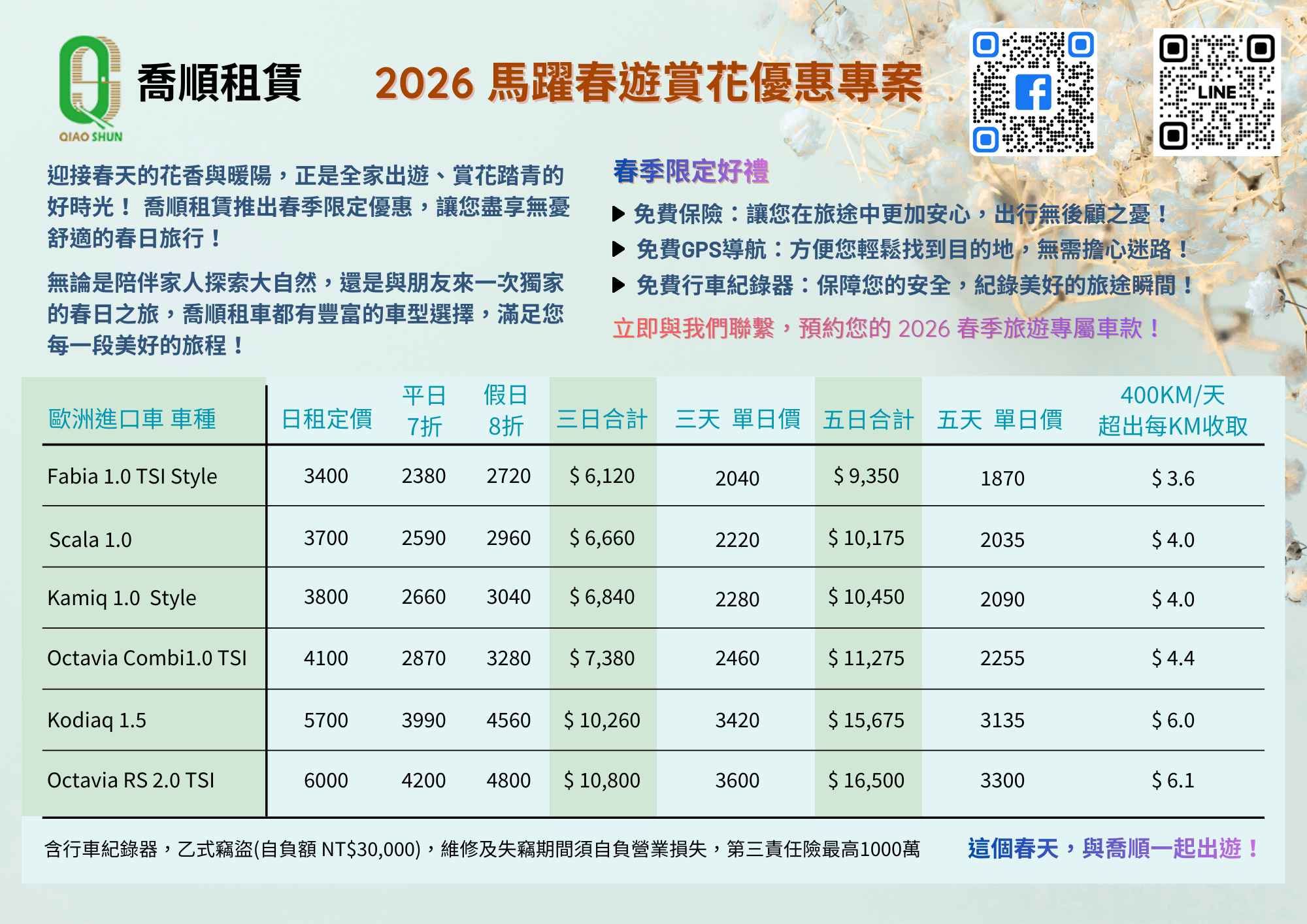 2026 馬躍春遊賞花優惠專案